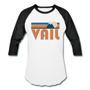 Vail, Colorado Baseball T-Shirt - Retro Mountain Unisex Vail Raglan T Shirt - white/black