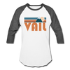 Vail, Colorado Baseball T-Shirt - Retro Mountain Unisex Vail Raglan T Shirt - white/charcoal