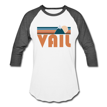 Vail, Colorado Baseball T-Shirt - Retro Mountain Unisex Vail Raglan T Shirt - white/charcoal