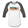 Vermont Baseball T-Shirt - Retro Mountain Unisex Vermont Raglan T Shirt - white/charcoal