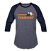 Vermont Baseball T-Shirt - Retro Mountain Unisex Vermont Raglan T Shirt - heather blue/navy