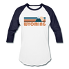 Wyoming Baseball T-Shirt - Retro Mountain Unisex Wyoming Raglan T Shirt