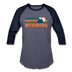 Wyoming Baseball T-Shirt - Retro Mountain Unisex Wyoming Raglan T Shirt - heather blue/navy
