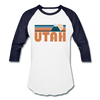 Utah Baseball T-Shirt - Retro Mountain Unisex Utah Raglan T Shirt
