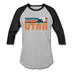 Utah Baseball T-Shirt - Retro Mountain Unisex Utah Raglan T Shirt - heather gray/black