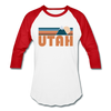 Utah Baseball T-Shirt - Retro Mountain Unisex Utah Raglan T Shirt