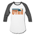 Utah Baseball T-Shirt - Retro Mountain Unisex Utah Raglan T Shirt - white/charcoal