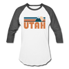 Utah Baseball T-Shirt - Retro Mountain Unisex Utah Raglan T Shirt