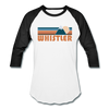 Whistler, Canada Baseball T-Shirt - Retro Mountain Unisex Whistler Raglan T Shirt - white/black