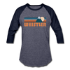 Whistler, Canada Baseball T-Shirt - Retro Mountain Unisex Whistler Raglan T Shirt - heather blue/navy