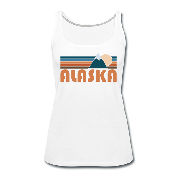 Alaska Women’s Tank Top - Retro Mountain Women’s Alaska Tank Top - white