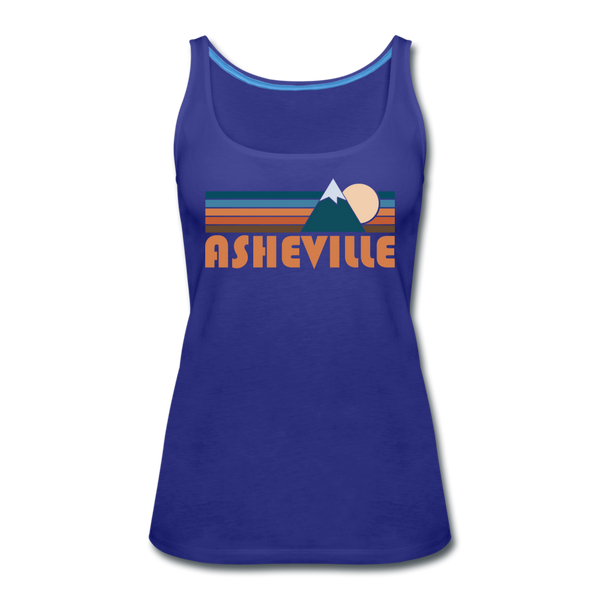 Asheville, North Carolina Women’s Tank Top - Retro Mountain Women’s Asheville Tank Top - royal blue