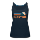 Asheville, North Carolina Women’s Tank Top - Retro Mountain Women’s Asheville Tank Top - deep navy