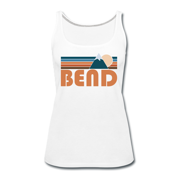 Bend, Oregon Women’s Tank Top - Retro Mountain Women’s Bend Tank Top - white