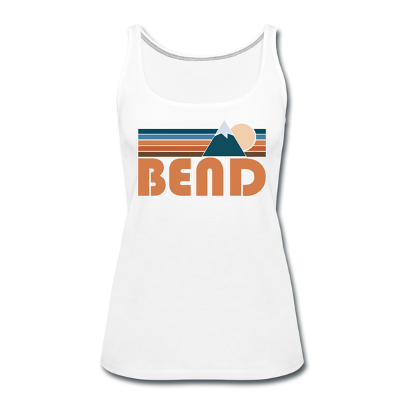 Bend, Oregon Women’s Tank Top - Retro Mountain Women’s Bend Tank Top - white