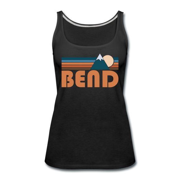 Bend, Oregon Women’s Tank Top - Retro Mountain Women’s Bend Tank Top - black