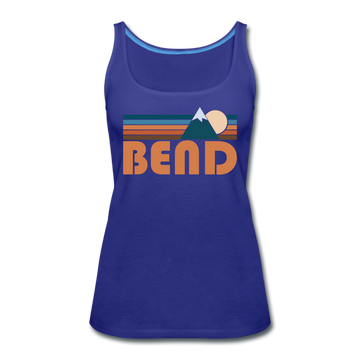 Bend, Oregon Women’s Tank Top - Retro Mountain Women’s Bend Tank Top - royal blue