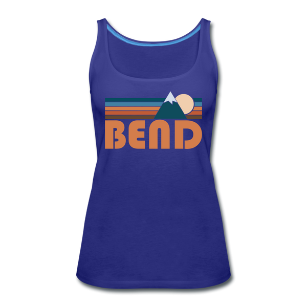 Bend, Oregon Women’s Tank Top - Retro Mountain Women’s Bend Tank Top - royal blue