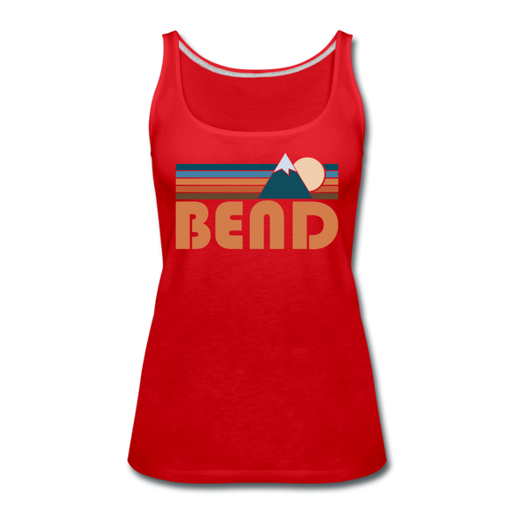 Bend, Oregon Women’s Tank Top - Retro Mountain Women’s Bend Tank Top - red