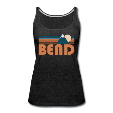 Bend, Oregon Women’s Tank Top - Retro Mountain Women’s Bend Tank Top - charcoal gray