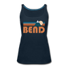 Bend, Oregon Women’s Tank Top - Retro Mountain Women’s Bend Tank Top - deep navy