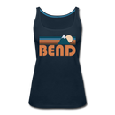 Bend, Oregon Women’s Tank Top - Retro Mountain Women’s Bend Tank Top - deep navy