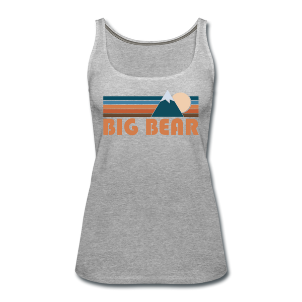 Big Bear, California Women’s Tank Top - Retro Mountain Women’s Big Bear Tank Top - heather gray
