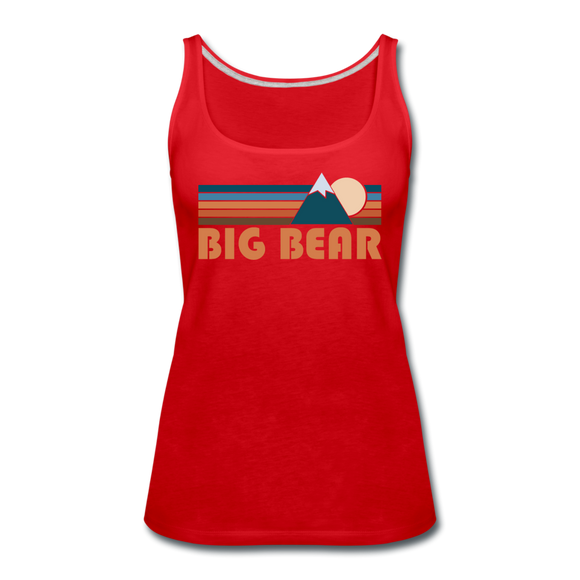 Big Bear, California Women’s Tank Top - Retro Mountain Women’s Big Bear Tank Top - red