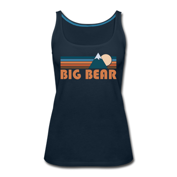 Big Bear, California Women’s Tank Top - Retro Mountain Women’s Big Bear Tank Top - deep navy