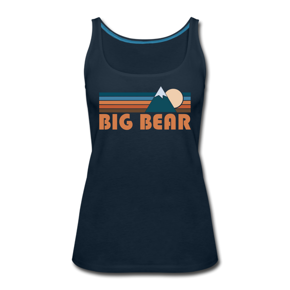 Big Bear, California Women’s Tank Top - Retro Mountain Women’s Big Bear Tank Top - deep navy