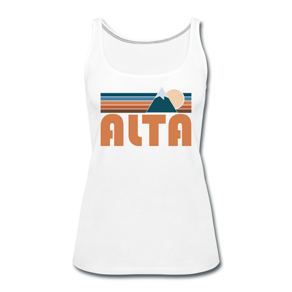 Alta, Utah Women’s Tank Top - Retro Mountain Women’s Alta Tank Top - white