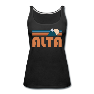 Alta, Utah Women’s Tank Top - Retro Mountain Women’s Alta Tank Top - black