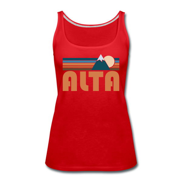 Alta, Utah Women’s Tank Top - Retro Mountain Women’s Alta Tank Top - red
