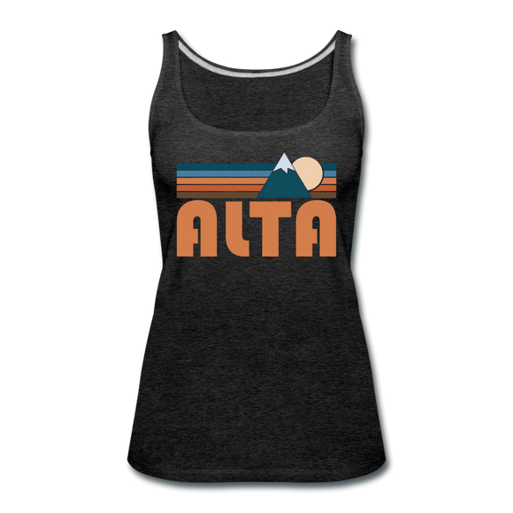 Alta, Utah Women’s Tank Top - Retro Mountain Women’s Alta Tank Top - charcoal gray