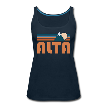 Alta, Utah Women’s Tank Top - Retro Mountain Women’s Alta Tank Top - deep navy
