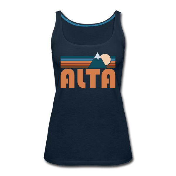 Alta, Utah Women’s Tank Top - Retro Mountain Women’s Alta Tank Top - deep navy