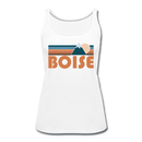 Boise, Idaho Women’s Tank Top - Retro Mountain Women’s Boise Tank Top - white