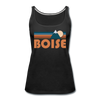 Boise, Idaho Women’s Tank Top - Retro Mountain Women’s Boise Tank Top - black