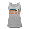 Boise, Idaho Women’s Tank Top - Retro Mountain Women’s Boise Tank Top - heather gray