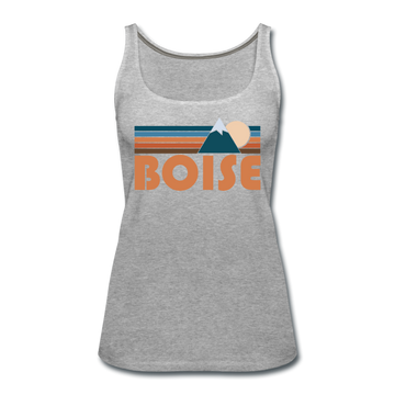 Boise, Idaho Women’s Tank Top - Retro Mountain Women’s Boise Tank Top - heather gray