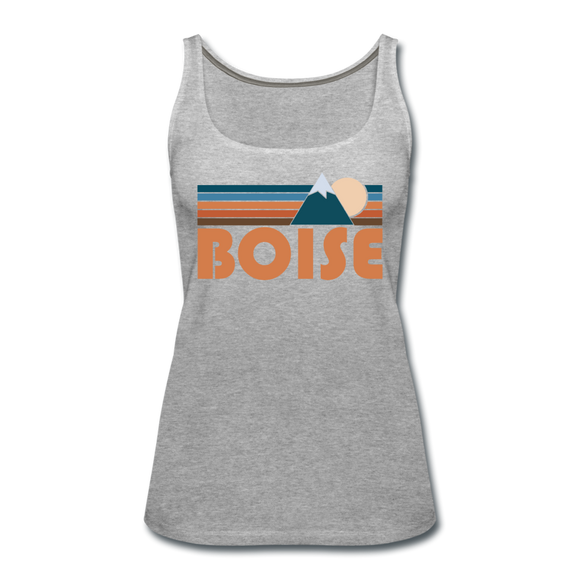 Boise, Idaho Women’s Tank Top - Retro Mountain Women’s Boise Tank Top - heather gray