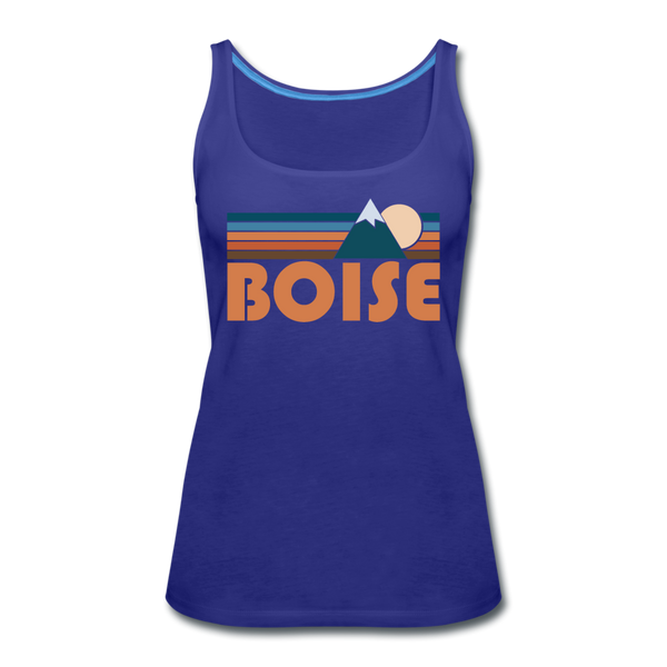 Boise, Idaho Women’s Tank Top - Retro Mountain Women’s Boise Tank Top - royal blue