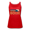Boise, Idaho Women’s Tank Top - Retro Mountain Women’s Boise Tank Top - red