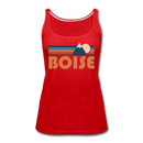 Boise, Idaho Women’s Tank Top - Retro Mountain Women’s Boise Tank Top - red