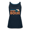 Boise, Idaho Women’s Tank Top - Retro Mountain Women’s Boise Tank Top - deep navy
