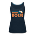 Boise, Idaho Women’s Tank Top - Retro Mountain Women’s Boise Tank Top - deep navy