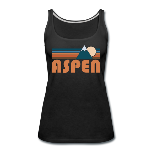Aspen, Colorado Women’s Tank Top - Retro Mountain Women’s Aspen Tank Top - black