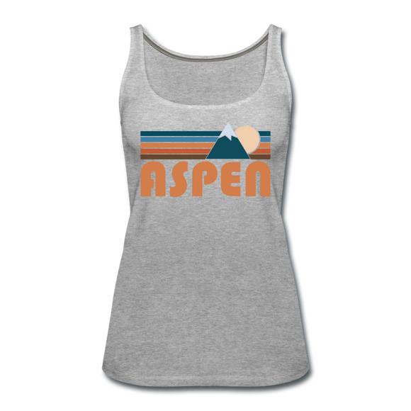 Aspen, Colorado Women’s Tank Top - Retro Mountain Women’s Aspen Tank Top - heather gray