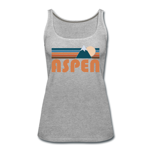 Aspen, Colorado Women’s Tank Top - Retro Mountain Women’s Aspen Tank Top - heather gray