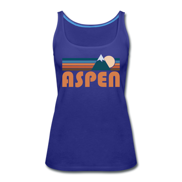 Aspen, Colorado Women’s Tank Top - Retro Mountain Women’s Aspen Tank Top - royal blue